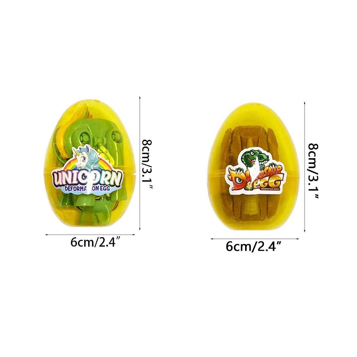 Pinkiwine 8 Pack Jumbo Unicorn & Dinosaur Deformation Eggs – Easter Toy Eggs Inside
