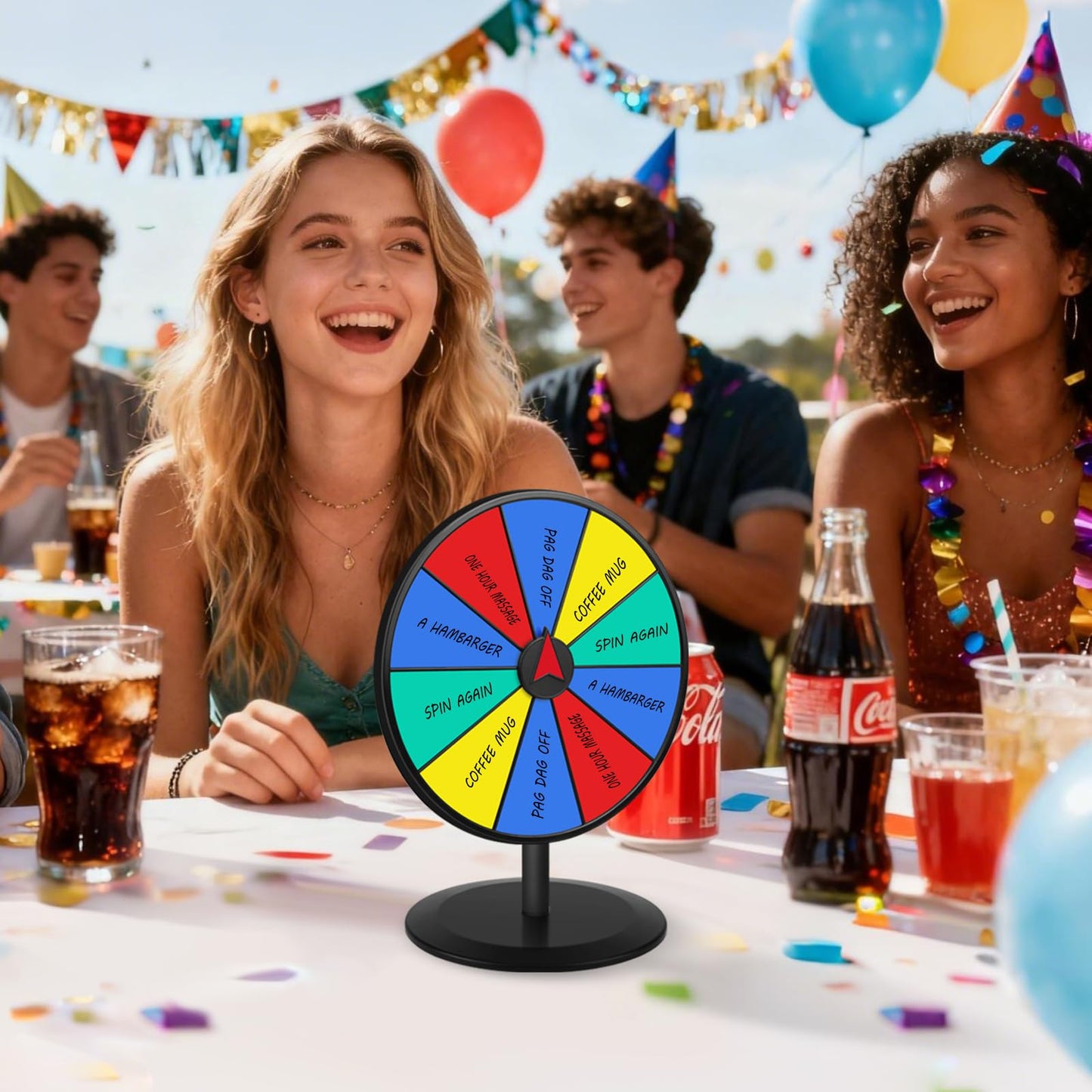 Pionites 8-Inch Prize Wheel Spinner – Customizable Wheel of Fortune for Parties & Events