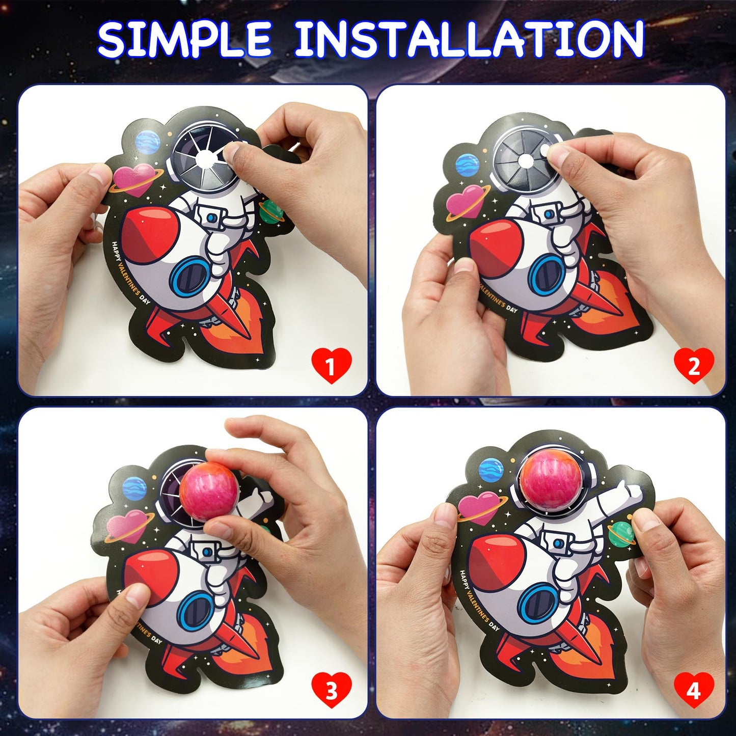 PIONJOY 28 Pack Valentines Galaxy Slime Toys for Kids – Galaxy Slime with Cards, Party Favors
