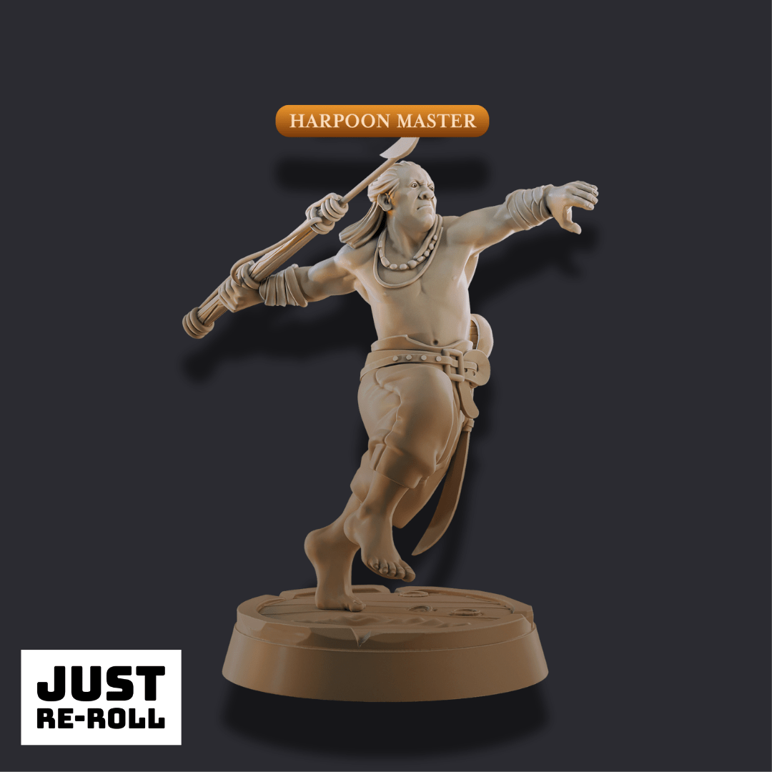 Pirate Harpoon Master – 3D Printed Tabletop Miniature
