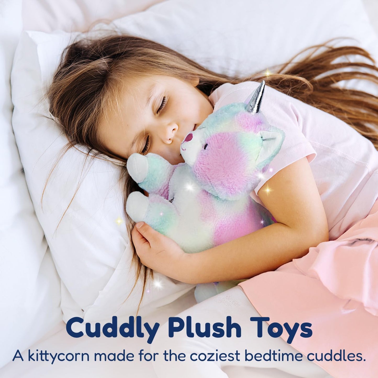 PixieCrush Unicorn Cat Plushie Set – Mommy Cat Unicorn with 4 Baby Kittens | 5x10x8 in