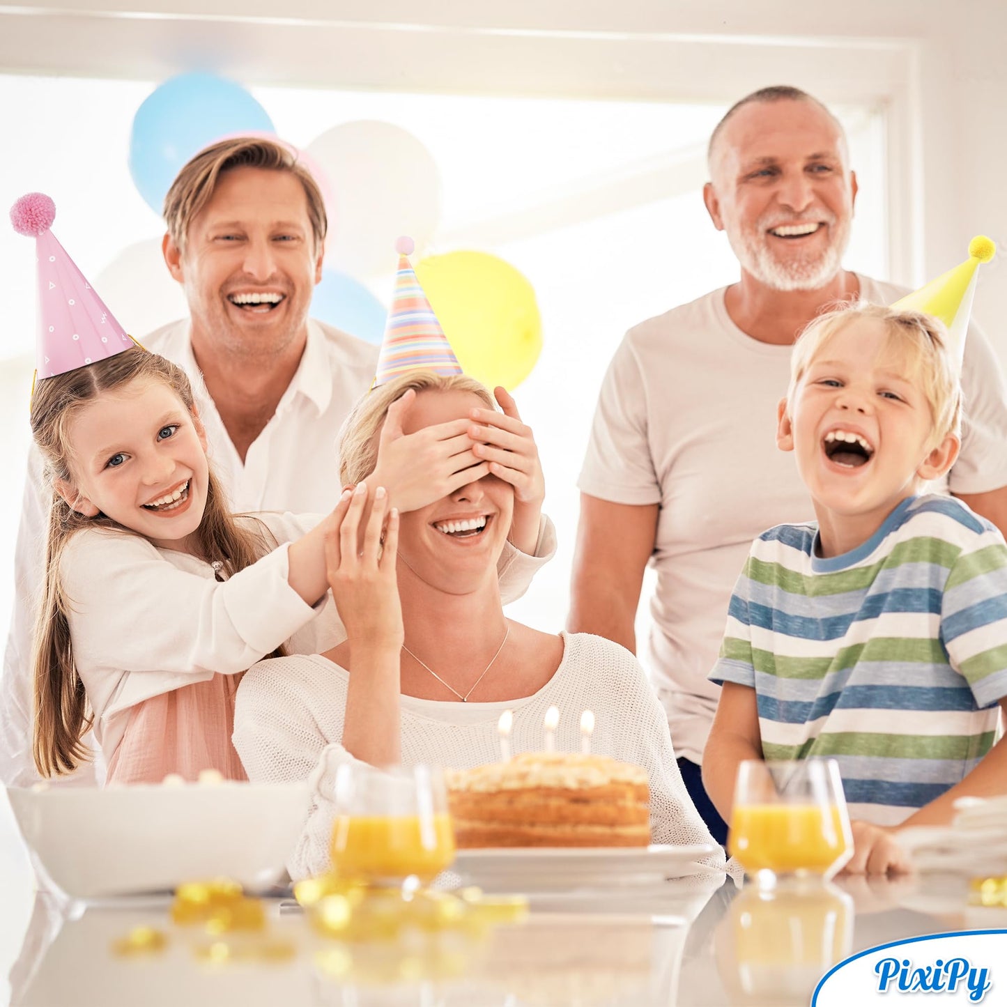 PixiPy Birthday Party Hats – 10 Colorful Cone-Shaped Celebration Headwear for Memorable Parties
