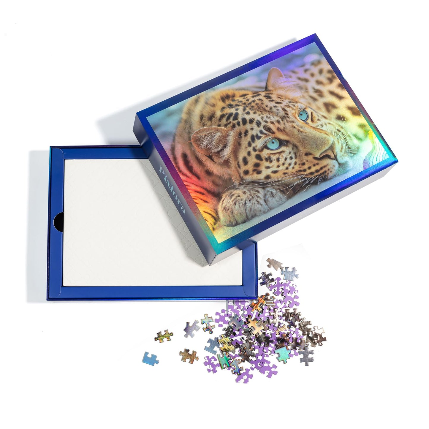 Pixlora 1000 Piece Puzzle for Adults – Leopard Edition | Premium Rainbow Gift Box