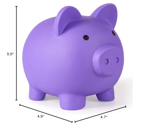 PJDRLLC Piggy Bank – Unbreakable Plastic Money Box for Kids (Medium)