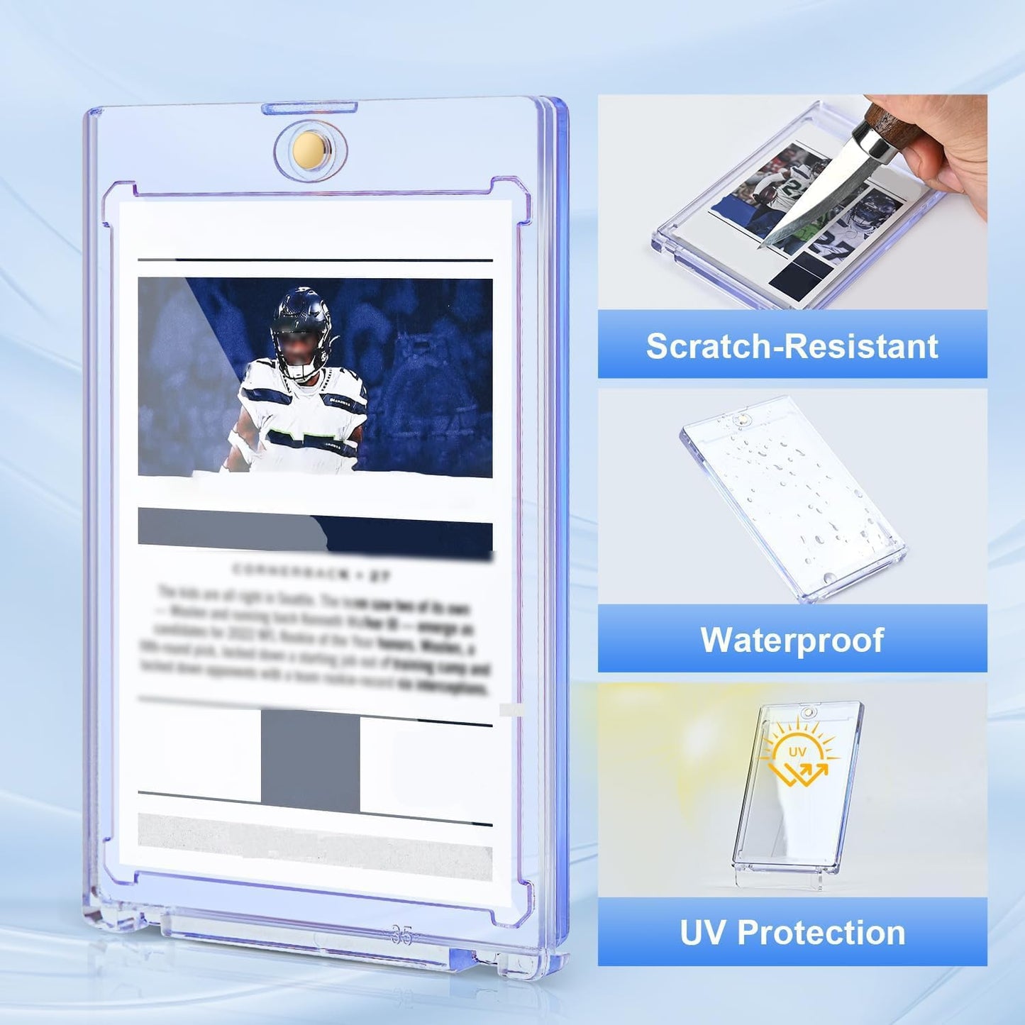 PJU 30ct Magnetic Card Holder – 35pt Single Card Protector with UV Protection & Magnetic Closure