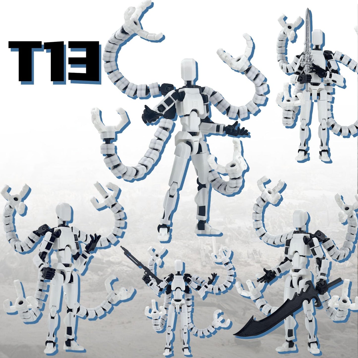 PkghoKids T13 Already Assembled Action Figure Accessories – Fully Articulated 5.5-Inch