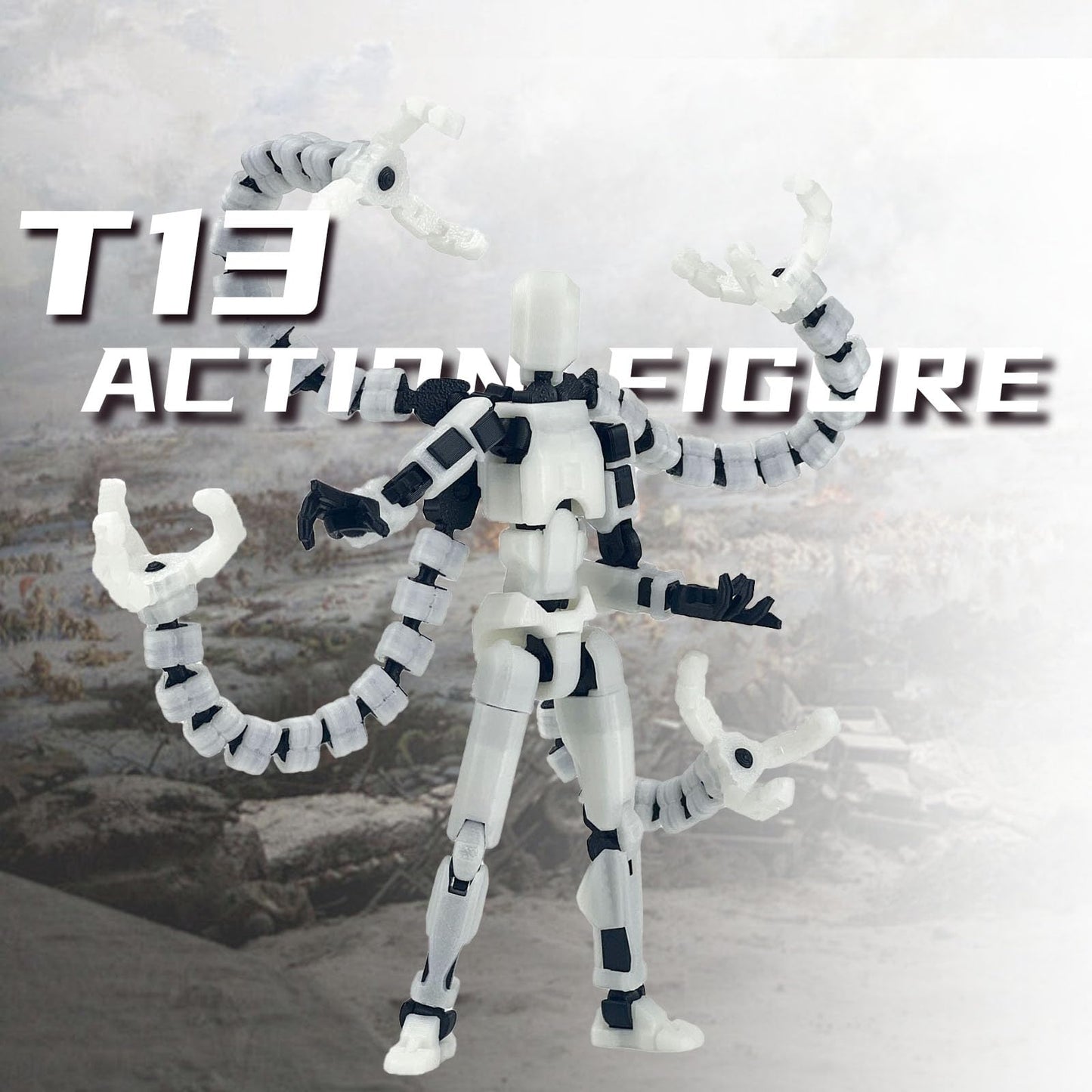 PkghoKids T13 Already Assembled Action Figure Accessories – Fully Articulated 5.5 Inch Luminous