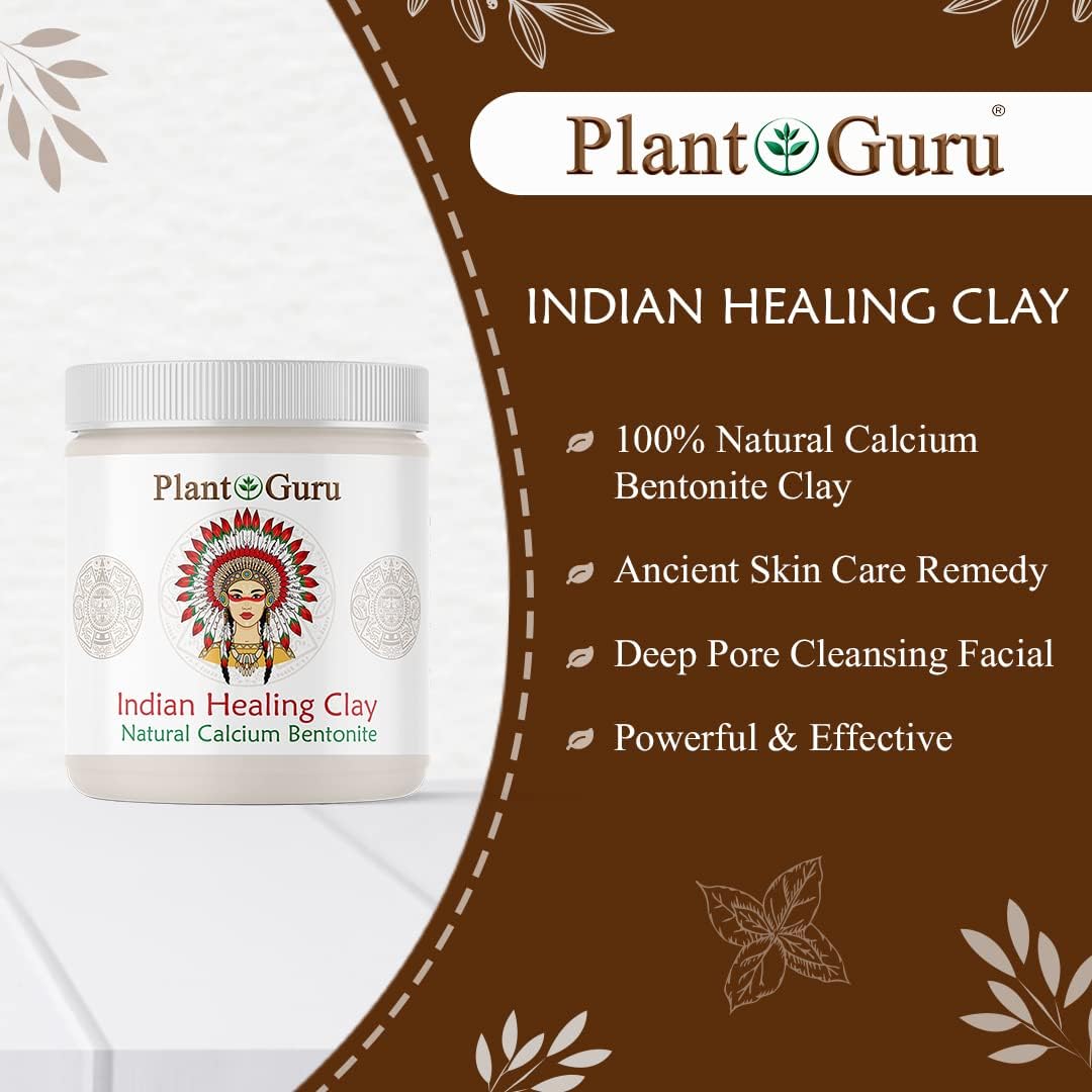 Plant Guru Calcium Bentonite Clay Powder 5 lbs – Indian Healing Clay for Deep Pore Cleansing & Detox