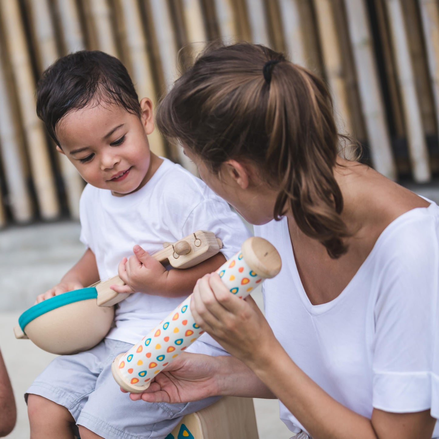 PlanToys Wooden Rain Maker — Toddler Musical Toy for Sensory & Auditory Development