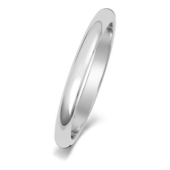 Wedding Band Platinum D Shape 2mm-1.15 Wedding Ring WP101L