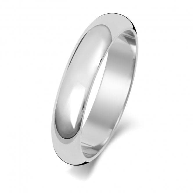 Wedding Band Platinum D Shape 4mm-1.2 Wedding Ring WP104L