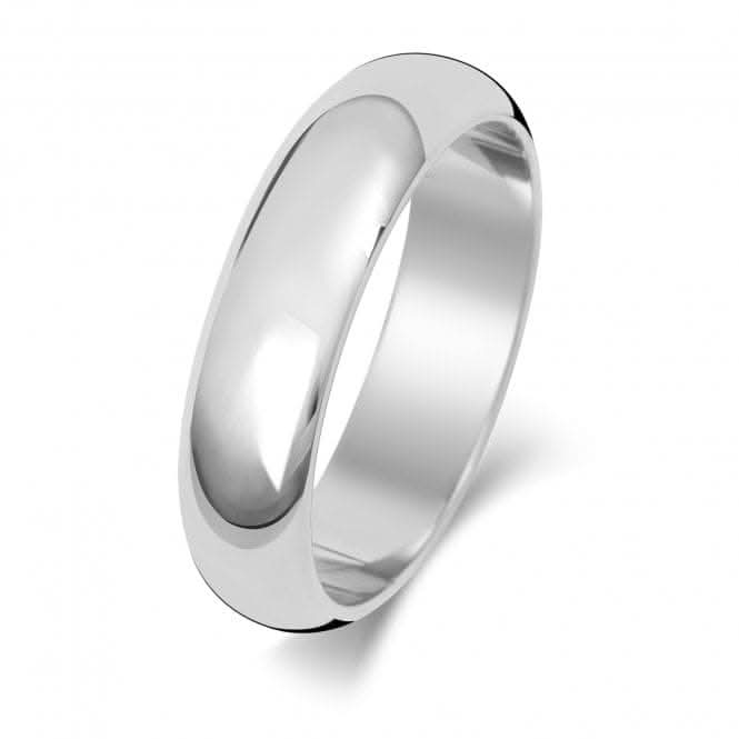 Wedding Band Platinum D Shape 5mm-1.45 Wedding Ring WP105M