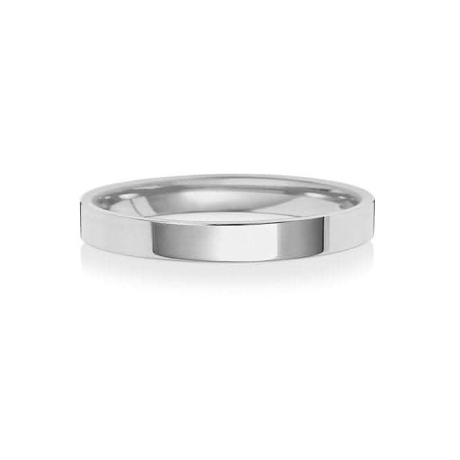 Wedding Band Platinum Flat Court 2.5mm-2.0 Wedding Ring WP122EH