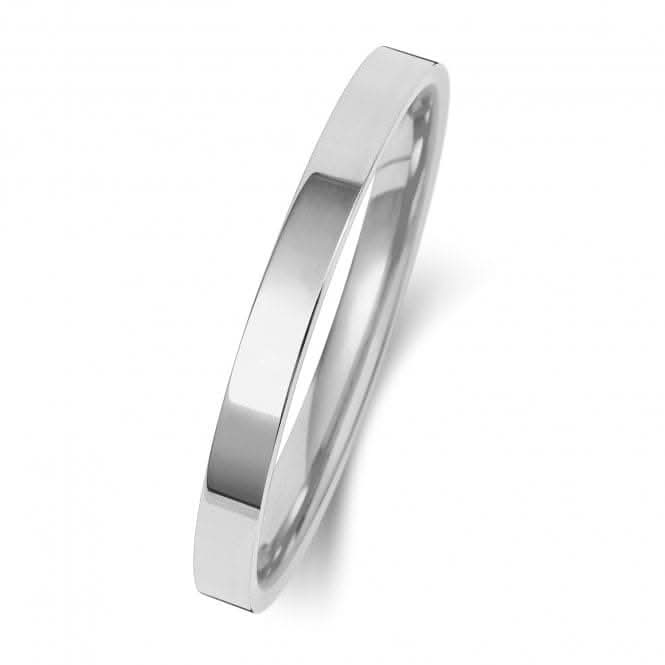 Wedding Band Platinum Flat Court 2mm-1.4 Wedding Ring WP121M