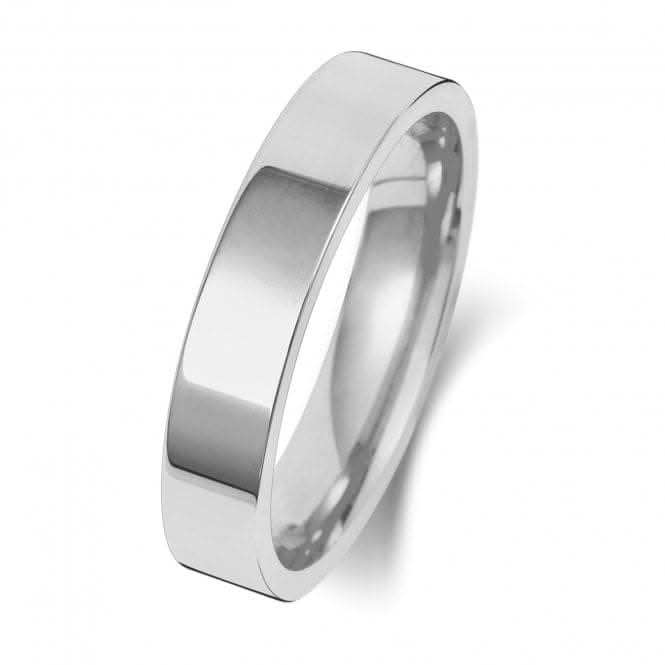 Wedding Band Platinum Flat Court 4mm-1.45 Wedding Ring WP124M