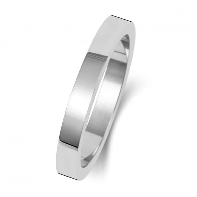 Wedding Band Platinum Flat Flat 2.5mm-1.7 Wedding Ring WP172H