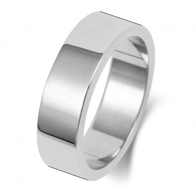 Wedding Band Platinum Flat Flat 6mm-1.25 Wedding Ring WP176L
