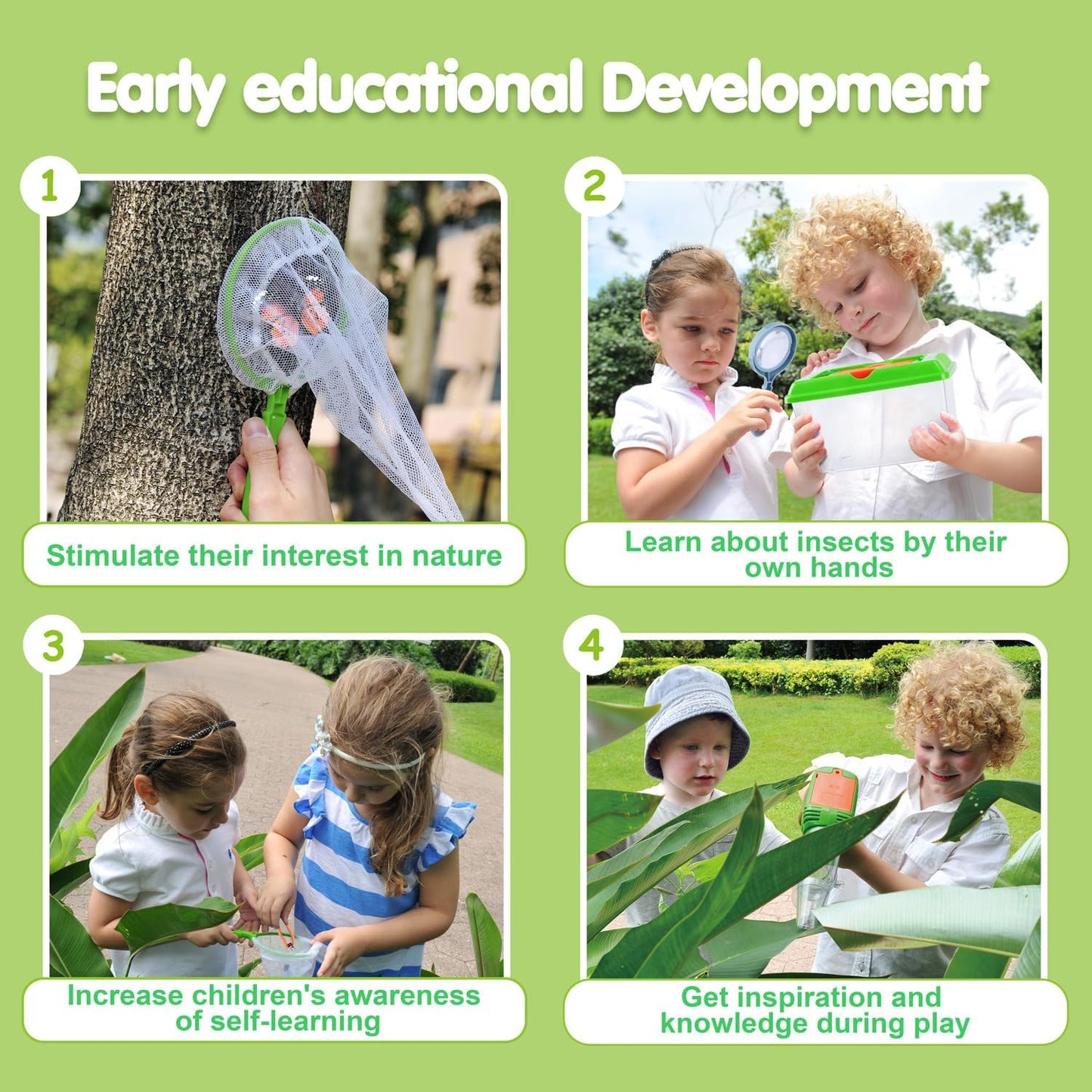 PLAY Bug Catcher Kit | Outdoor Exploration Toys for Kids 4–12 | Vacuum, Habitat Case, Net & Magnifier
