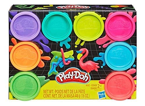 Play-Doh 8 Pack Bundle: Rainbow & Neon Compound Sets (16 Colors)