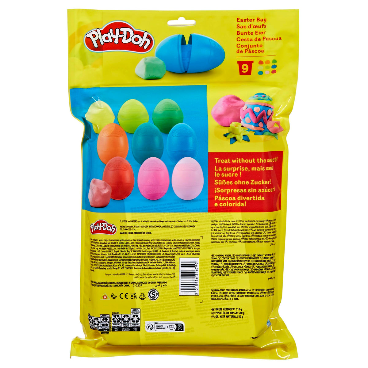 Play-Doh Easter Eggs Bag 9-Pack – 2 oz Each, 9 Colors, Preschool Easter Crafts