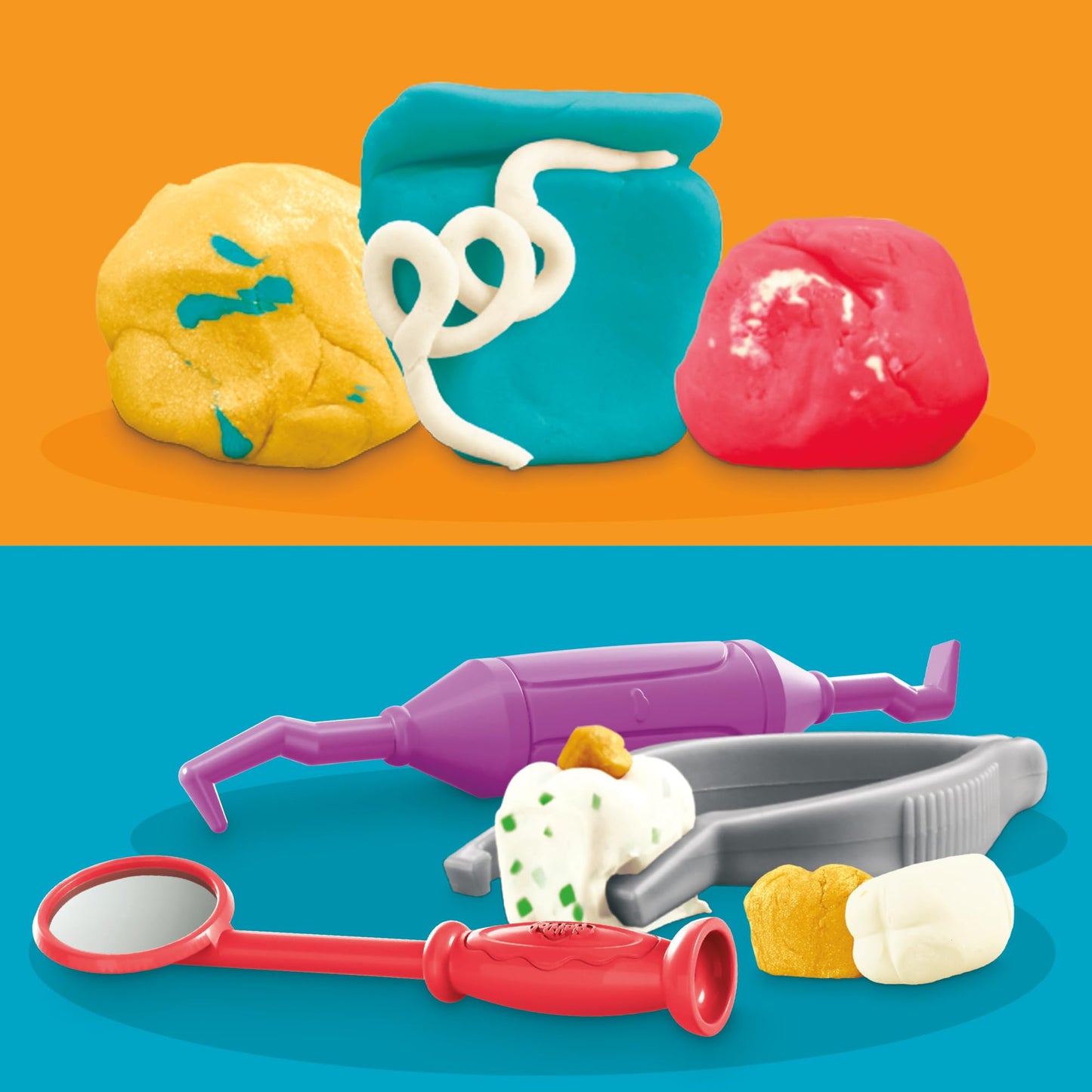 Play-Doh Drill 'n Fill Dentist Toy for Kids 3+ | 10 Tools, 8 Cans, Non-Toxic