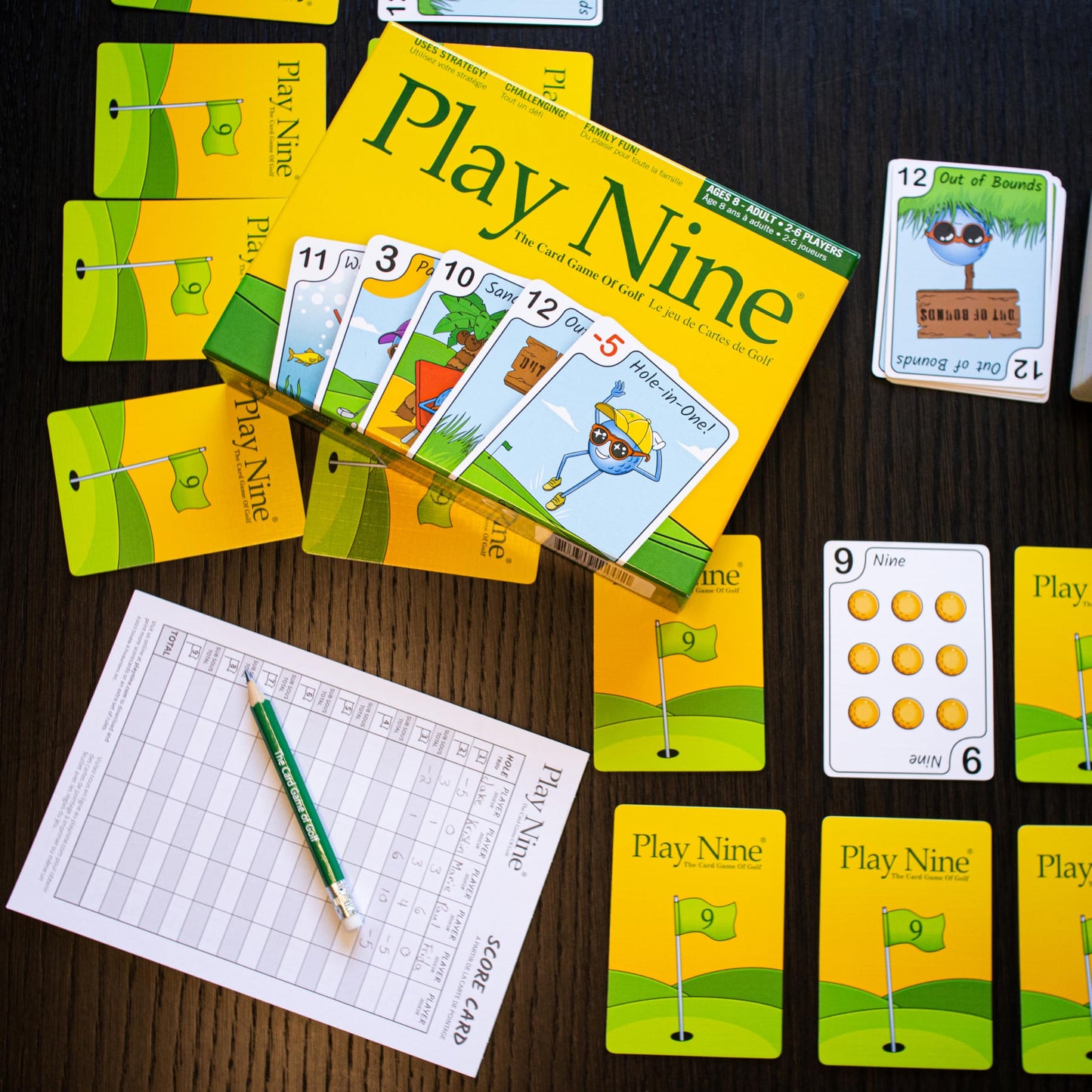 Play Nine Original Score Cards – 3-Pack | Golf Card Game Scorecard Pads