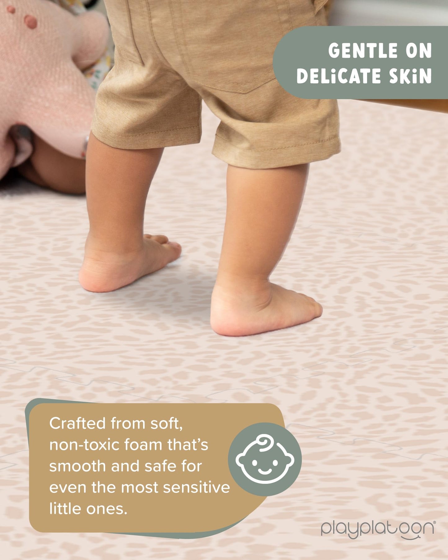 Play Platoon Non-Toxic Large Baby Play Mat – 96 x 96 in Savanna Print, Extra-Thick Interlocking Foam Tiles
