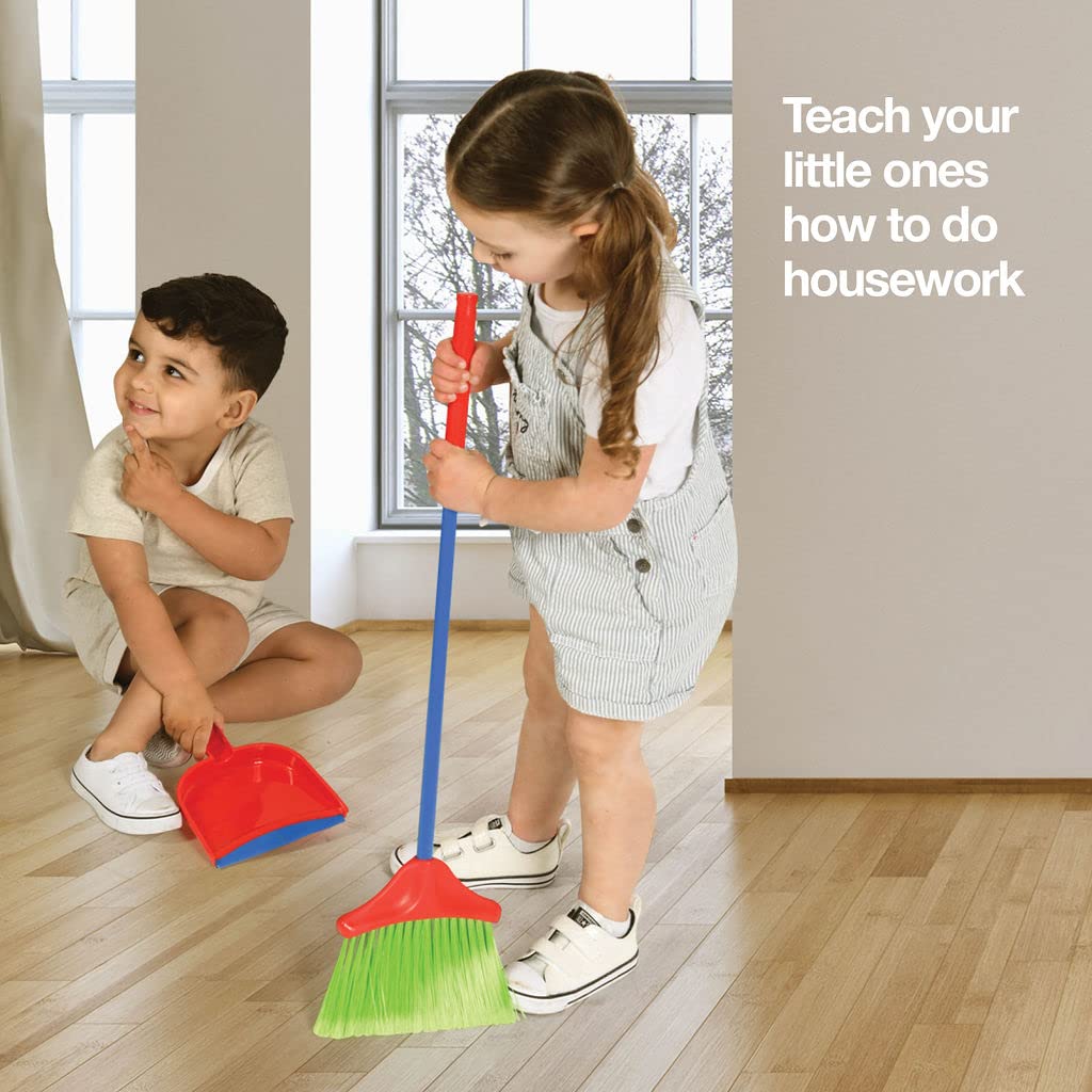Play22 Kids Cleaning Set 4 Piece – Toy Broom, Mop, Brush & Dust Pan for Toddlers