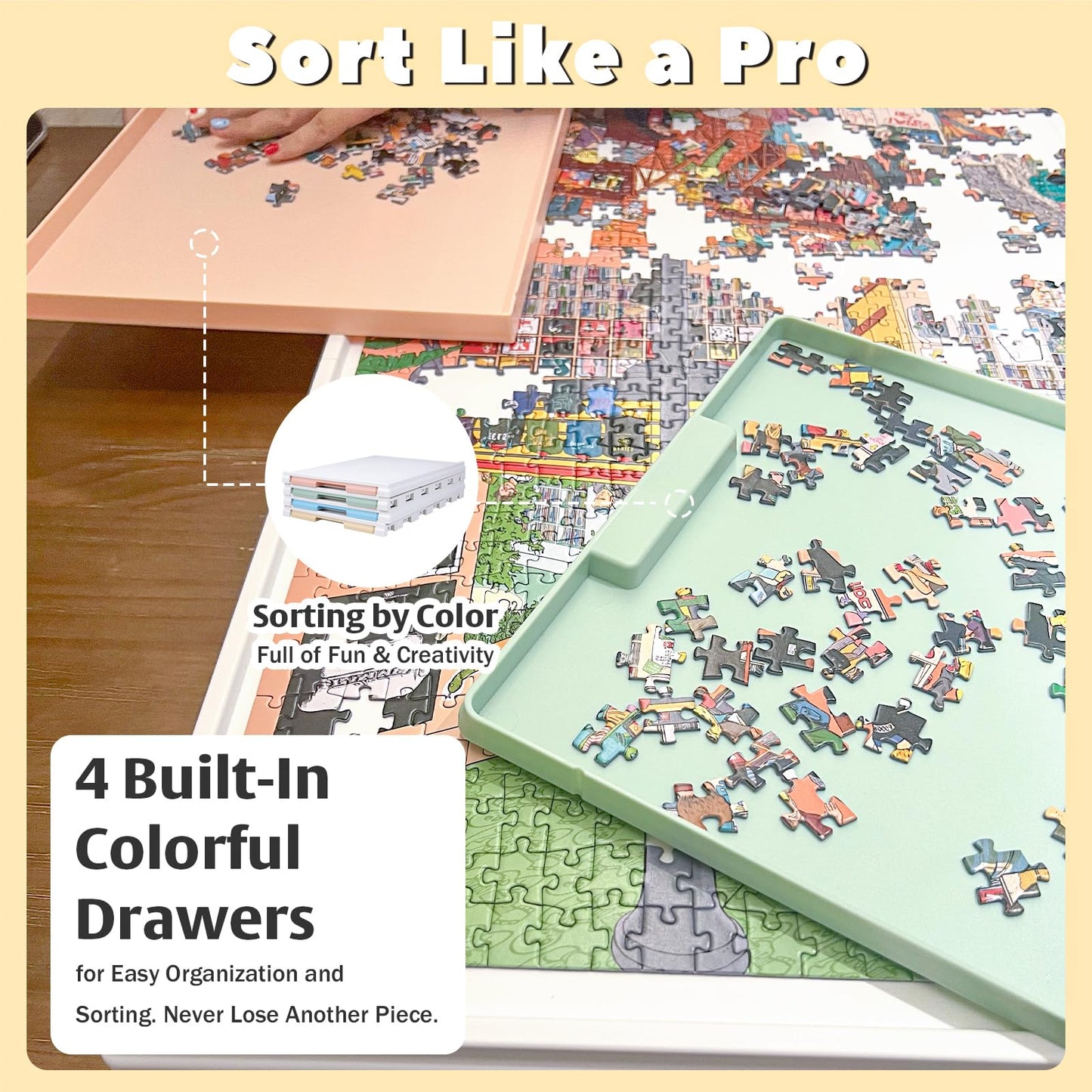 Playboda 2-in-1 Rotating & Tilting Puzzle Board – 32x24, 1500-Piece