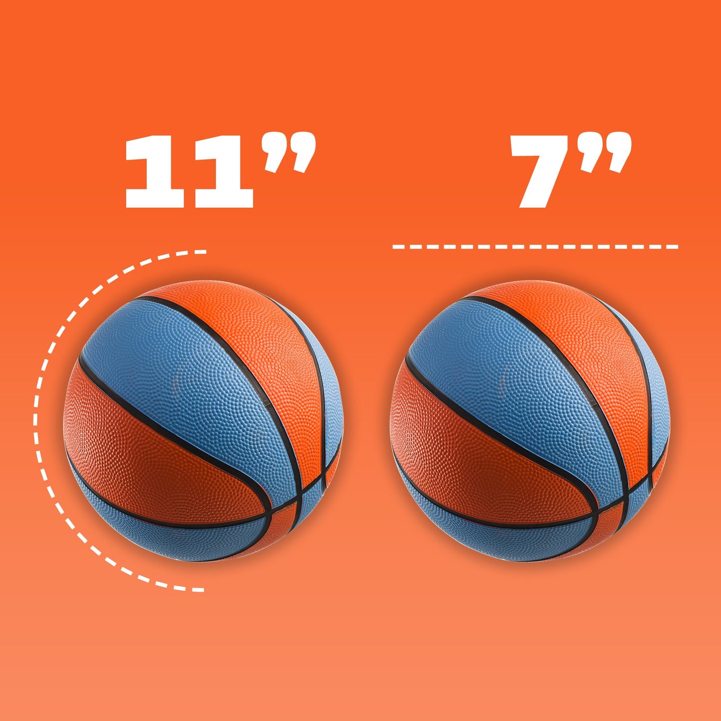 PlayBolt Rubber Mini Basketballs 7 Inch – Pack of 4 with Pump | Indoor & Pool Play