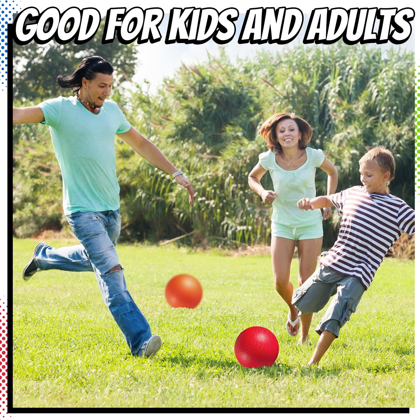 PlayBolt 8.5-Inch Playground Balls – Pack of 6 | Indoor & Outdoor Kickball, Dodgeball