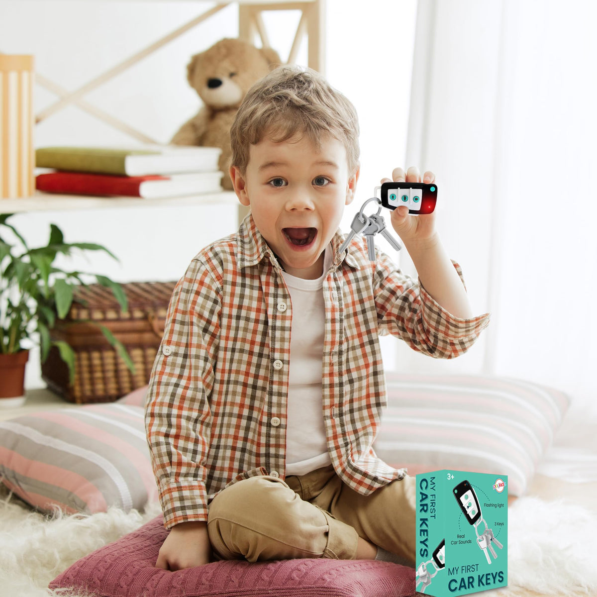 Playkidiz Car Keys Toy Set – Realistic Remote with Lights and Sounds for Ages 3+