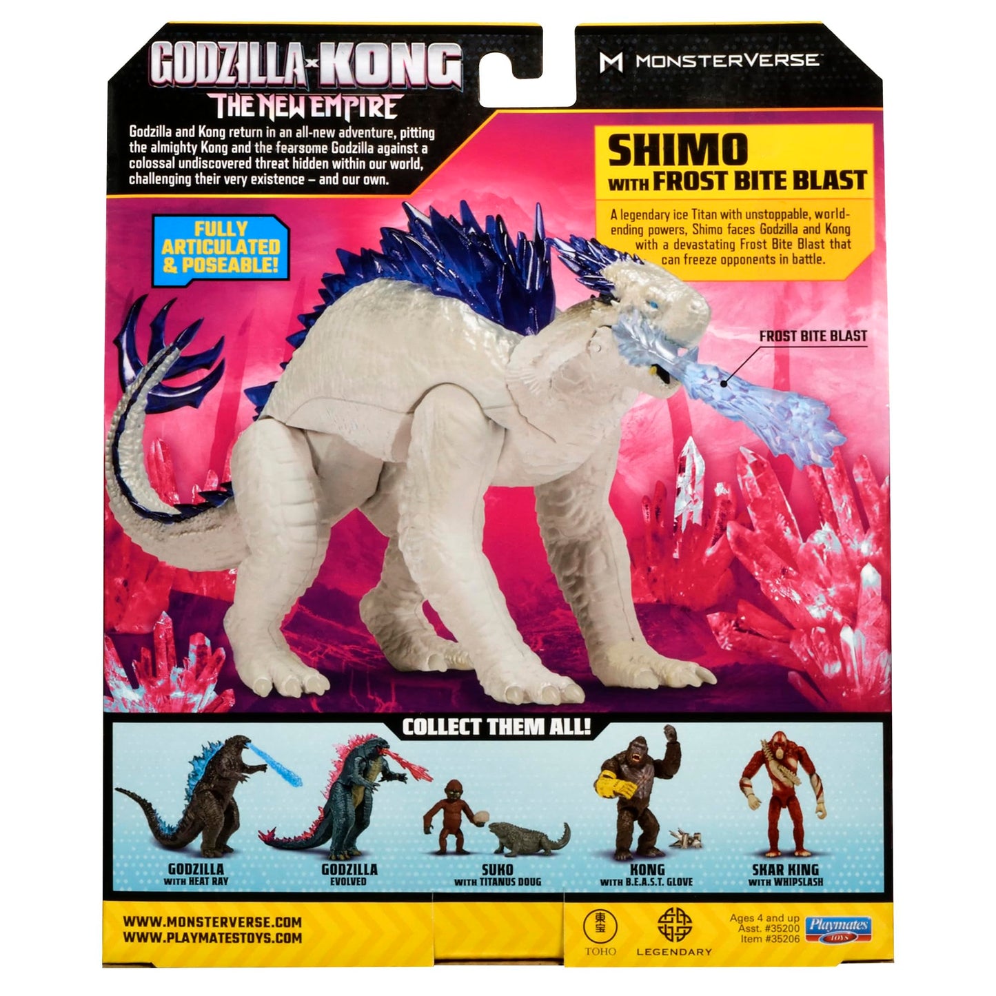 PlayMates Godzilla X Kong Monsterverse Shimo with Frost Bite Blast – 3 Inch Action Figure