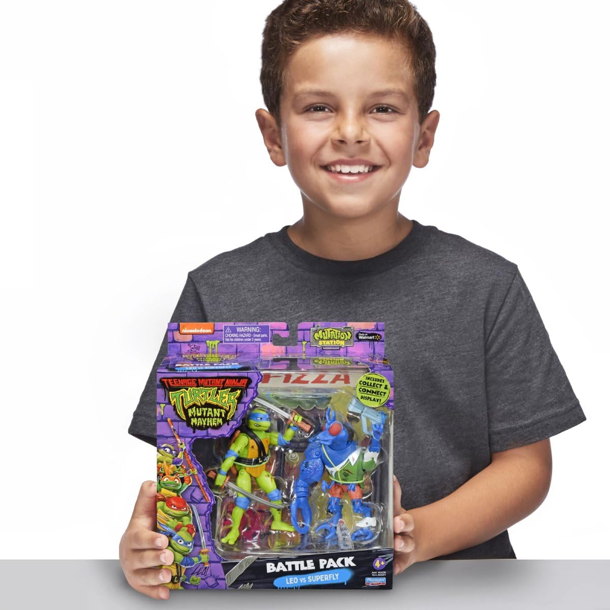 PlayMates TMNT Mutant Mayhem Battle Pack Leo vs Superfly – 4.25-Inch Action Figures