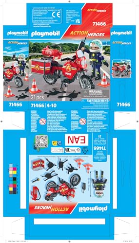 Playmobil Fire Motorcycle & Oil Spill Incident – Rescue Set for Ages 4+
