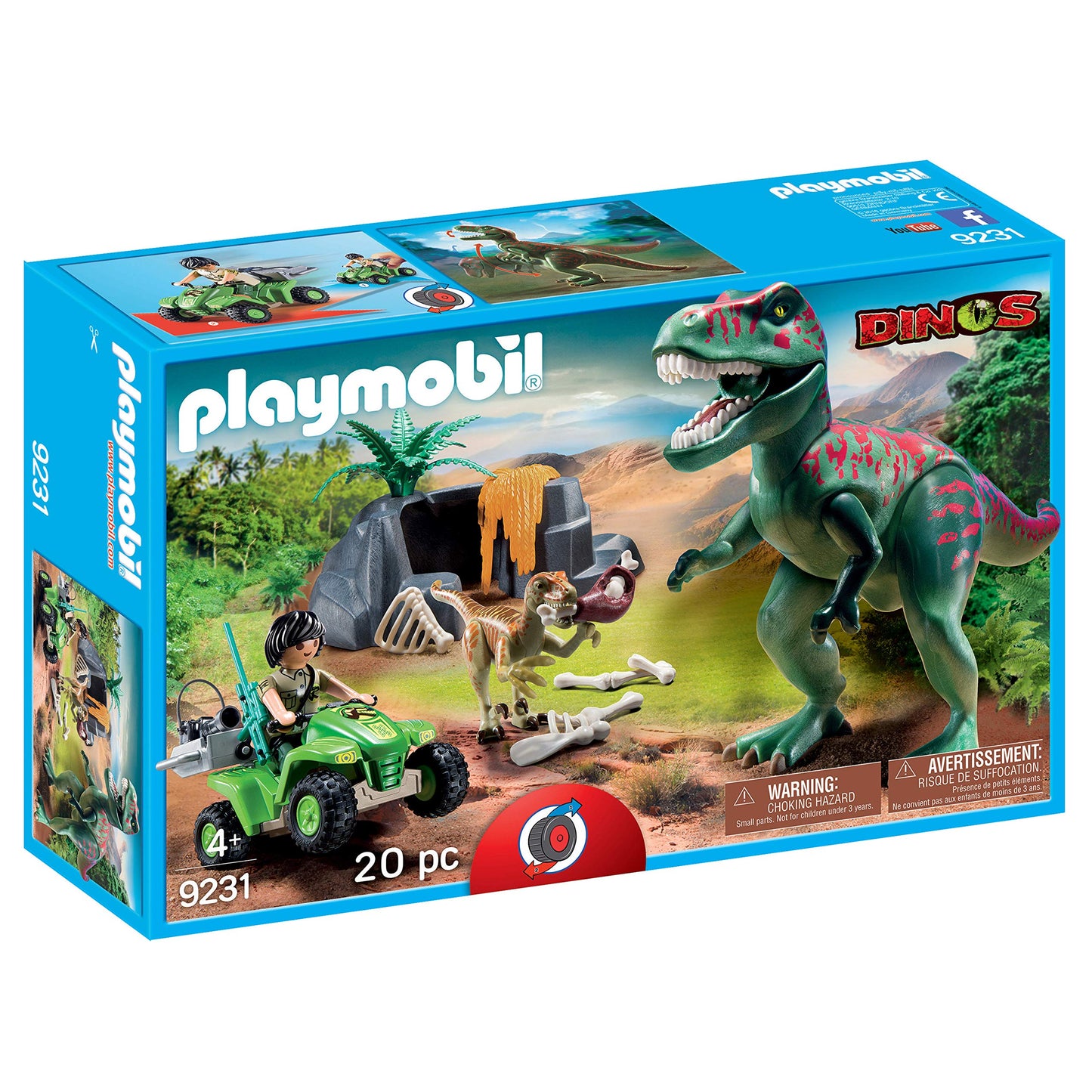 Playmobil Explorer Quad with T-Rex – Adventure Dino Set for Kids 4+