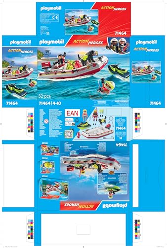 Playmobil Fireboat with Aqua Scooter – Water Rescue Toy Set for Kids Aged 4–10
