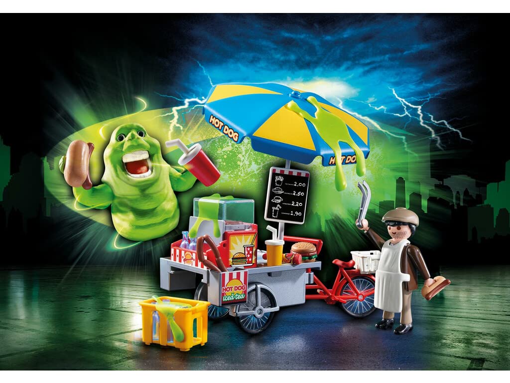 Playmobil Ghostbusters Slimer with Hot Dog Stand – Playset for Kids 6+