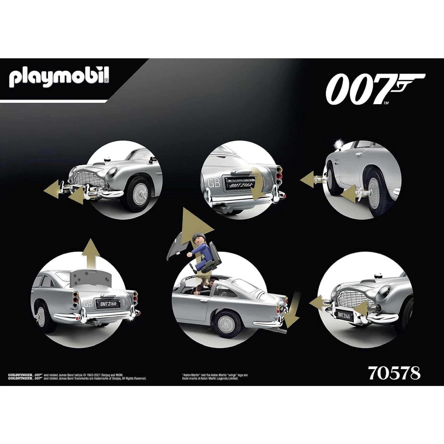 Playmobil James Bond Aston Martin DB5 – Goldfinger Edition | Spy Car Playset
