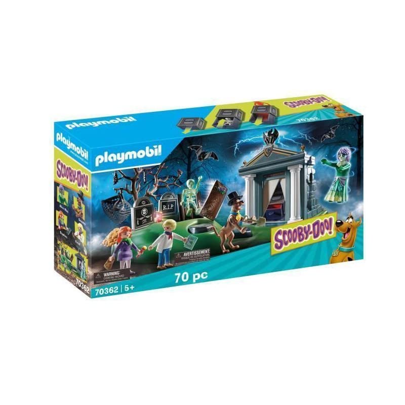 Playmobil Scooby-Doo Cemetery Adventure Playset – Spooky Mystery with Glow Skeleton