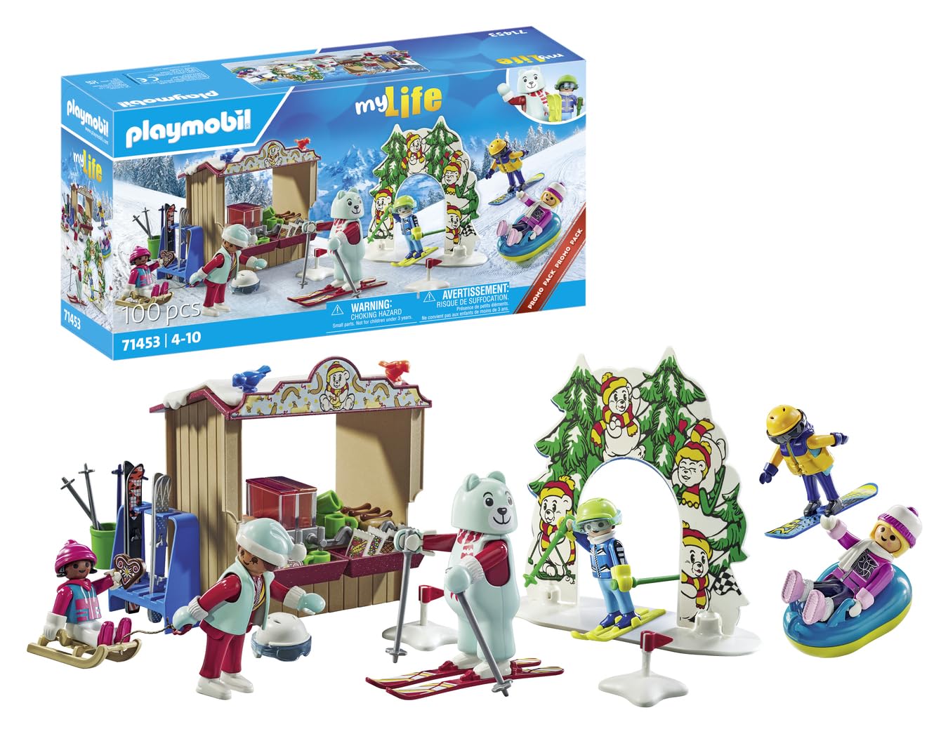 Playmobil Ski World: Winter Ski Set for Kids 4-10 | Snow Fun & Snack Stand