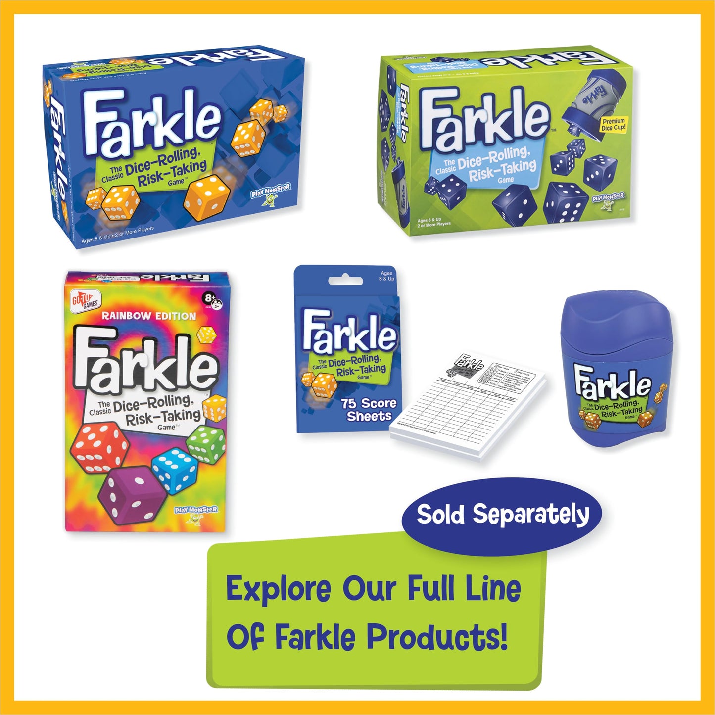 PlayMonster Farkle Classic Dice Game – Family Night Fun, Travel-Ready, Ages 8+