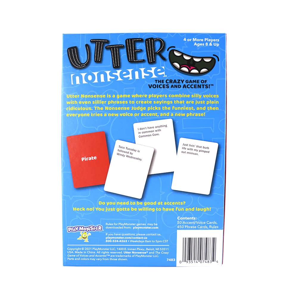 PlayMonster Utter Nonsense — The Crazy Game of Voices and Accents for 4–20 Players