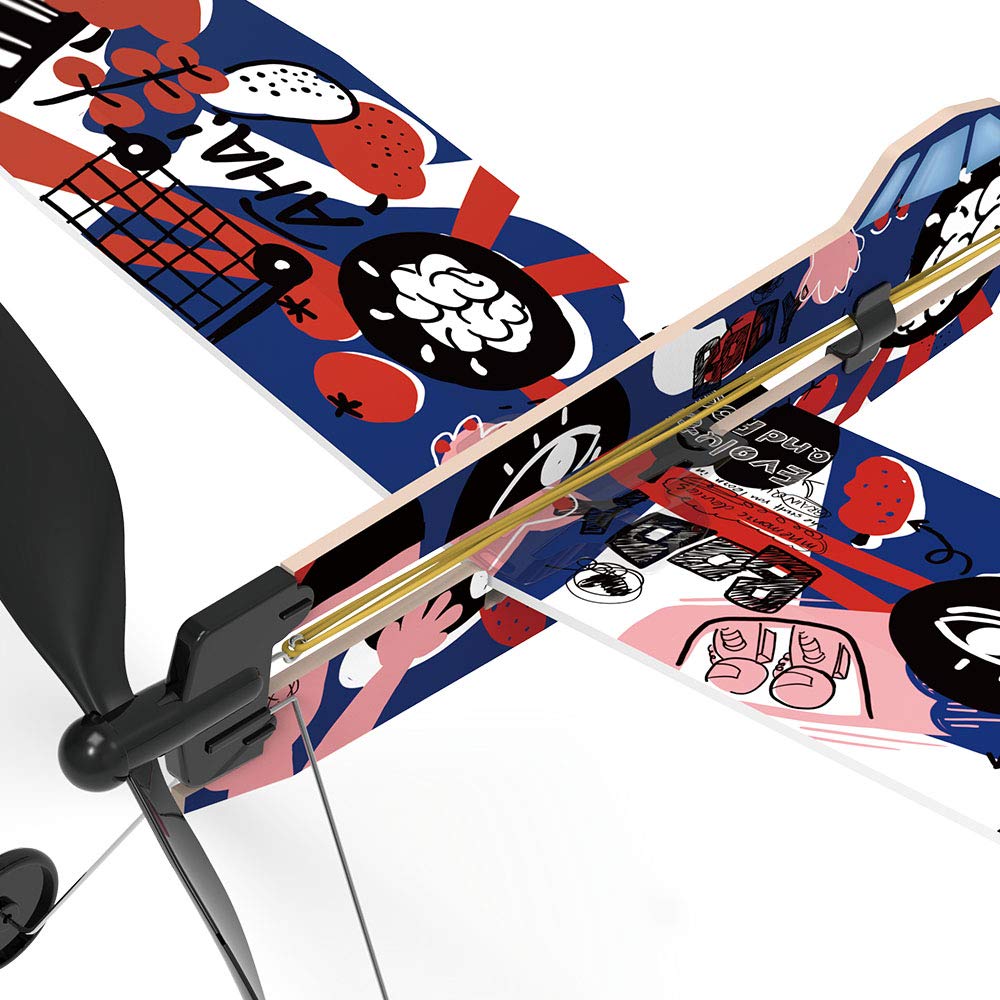 PLAYSTEM Rubber Band Aeroplane Low Wing STEM Kit | Indoor & Outdoor Learning by PLAYSTEAM