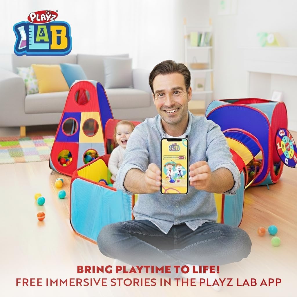 Playz 5pc Kids' Play Tents & Tunnels — Ball Pit, Crawling Tubes & Indoor/Outdoor Fun