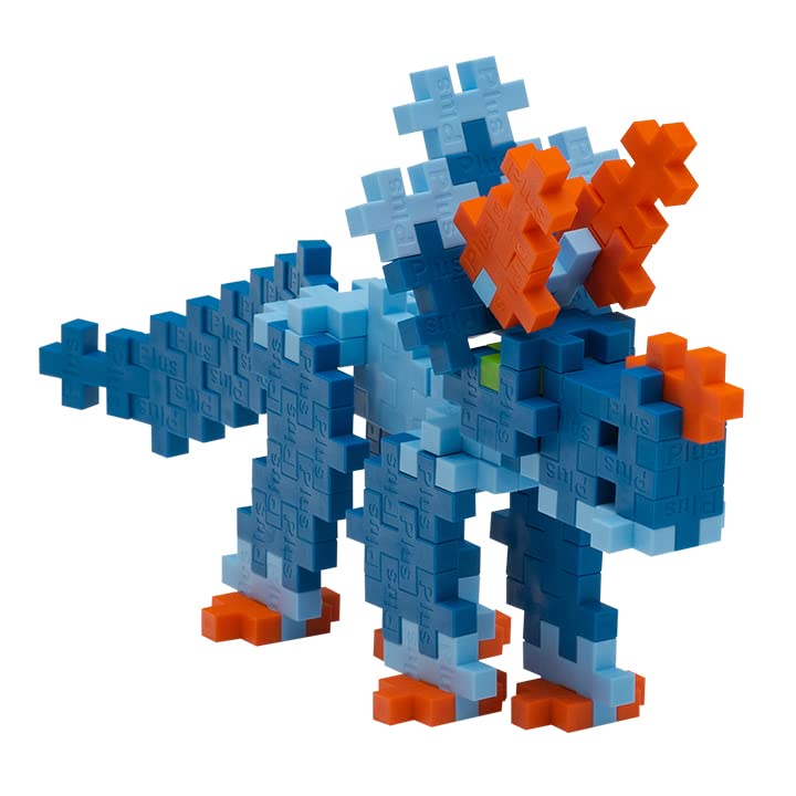 PLUS PLUS 3D Dinosaur Figure Set – Triceratops Maker Tube, 70 Pieces | STEM Toy for Kids