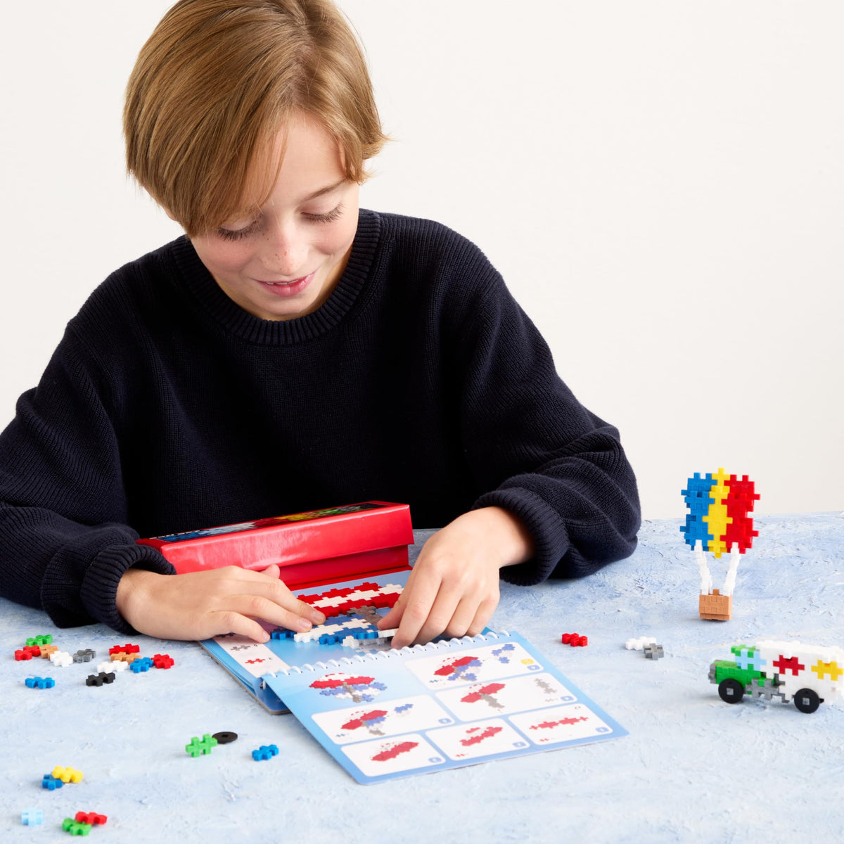 Plus Plus Puzzle by Number Activity Pad – Travel STEM Toy for Kids 5-12