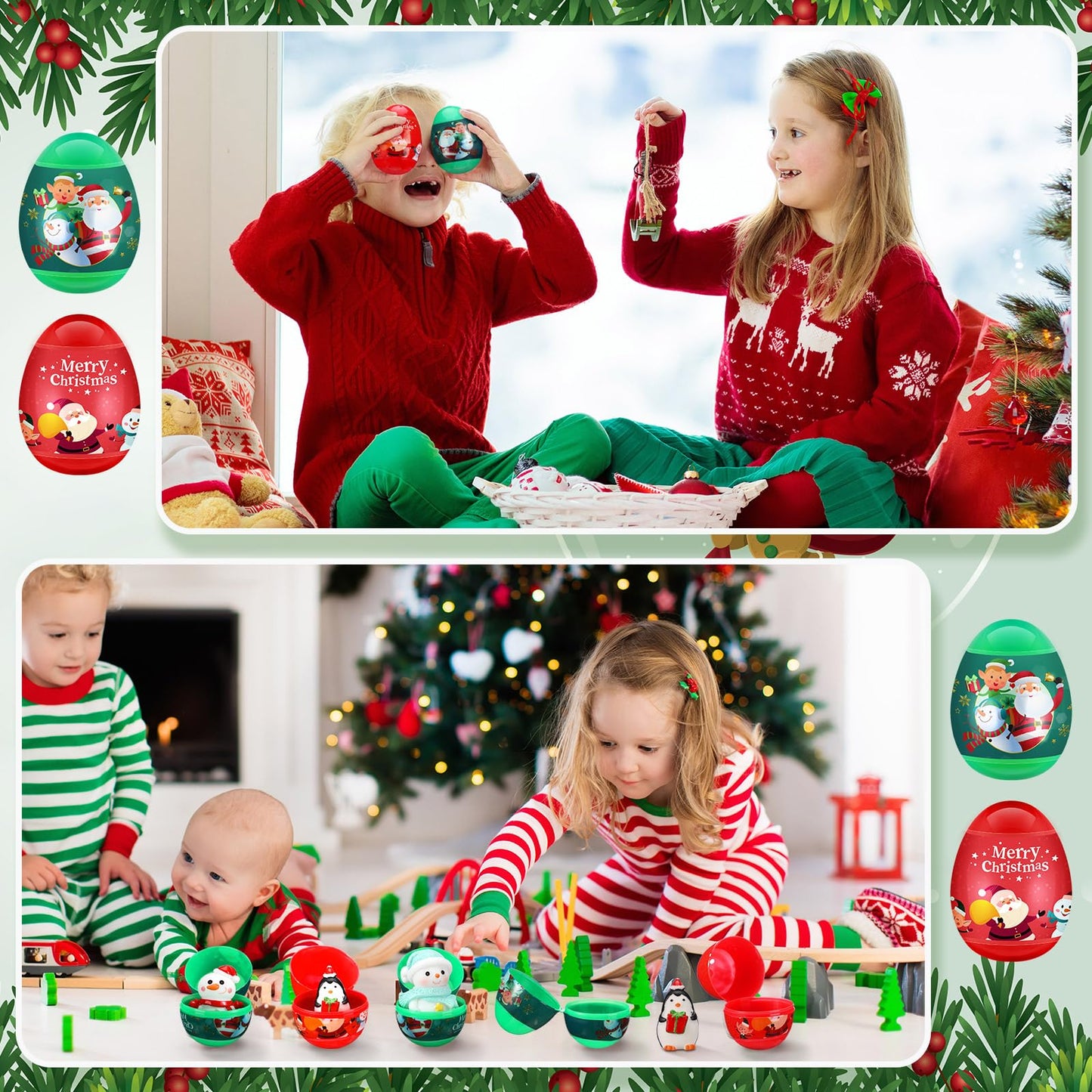 Poen Christmas Eggs 32-Pack – Pre-Filled Stocking Stuffers & Party Favors