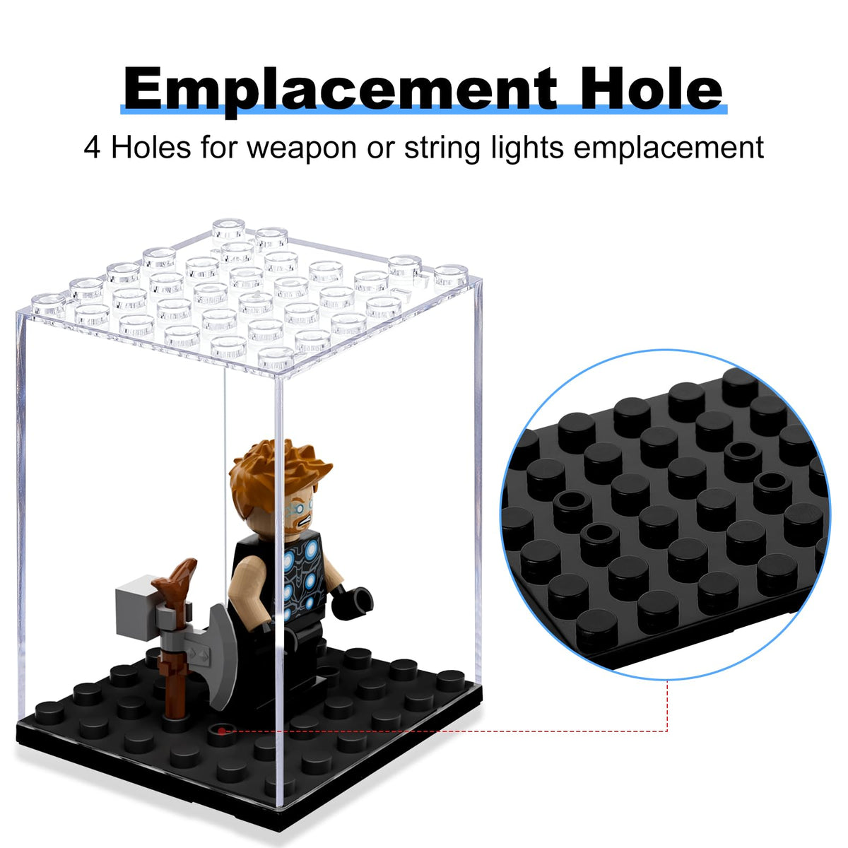Pokiiulk 15 Mini Figure Display Cases – Dust-Proof, Clear Acrylic Boxes for Lego Minifigures (Black)