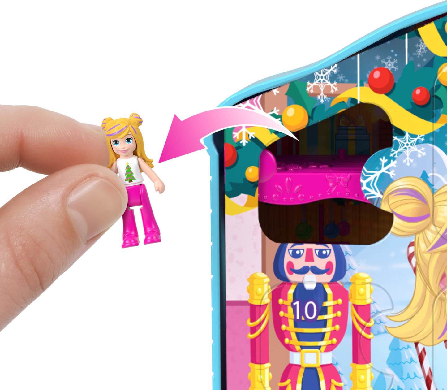 Polly Pocket Advent Calendar: Gingerbread House Playset with 24 Surprises